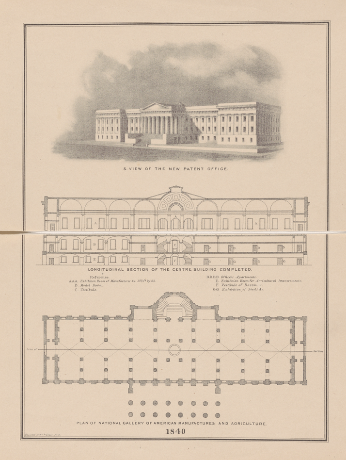 Architecture drawing of the Old Patent Office building.